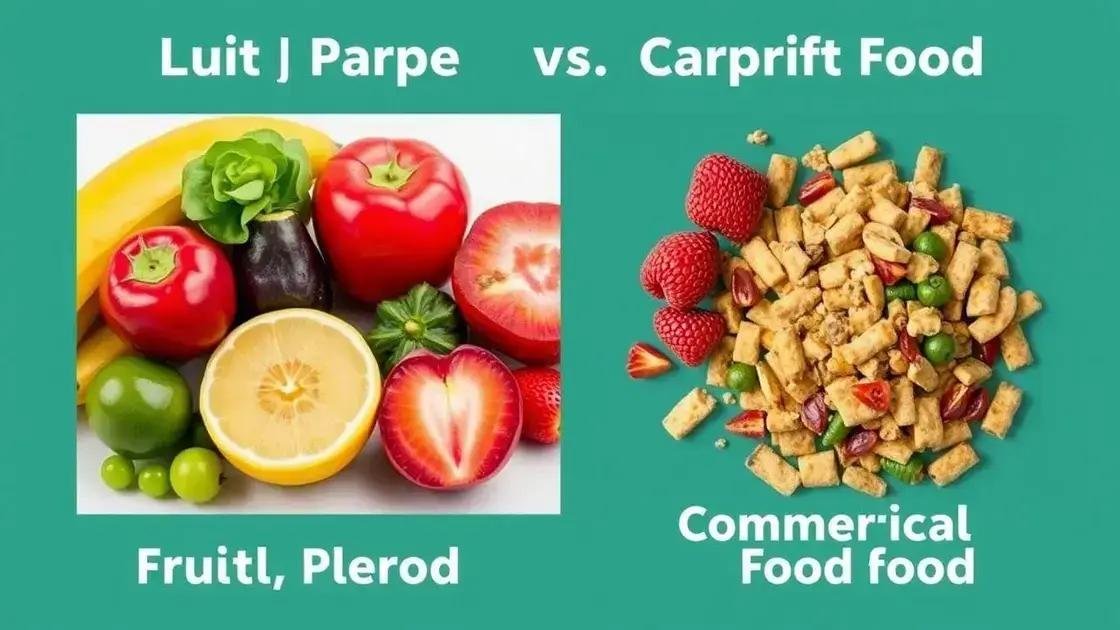 Alimentos naturais vs. comerciais para papagaios