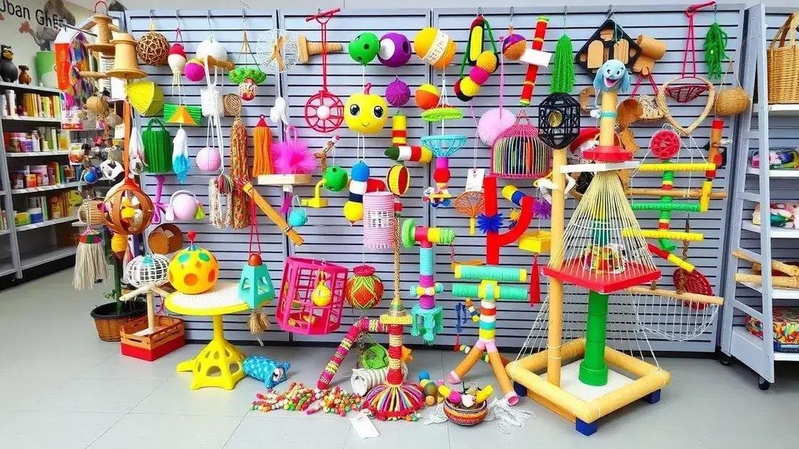 Tipos de brinquedos disponíveis