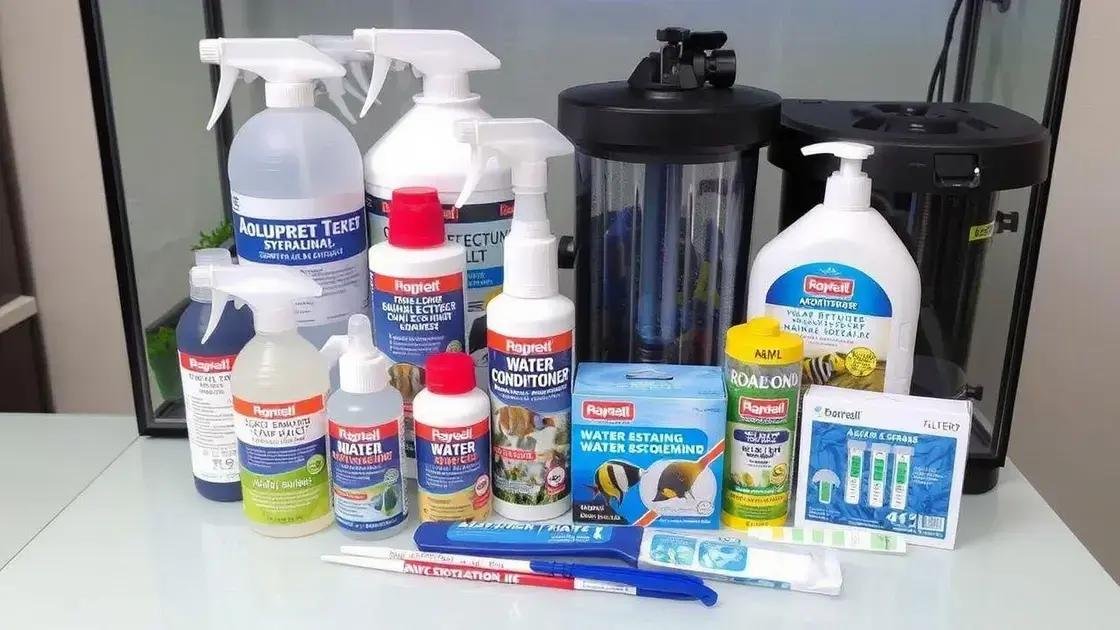 Tipos de produtos de higiene para aquários