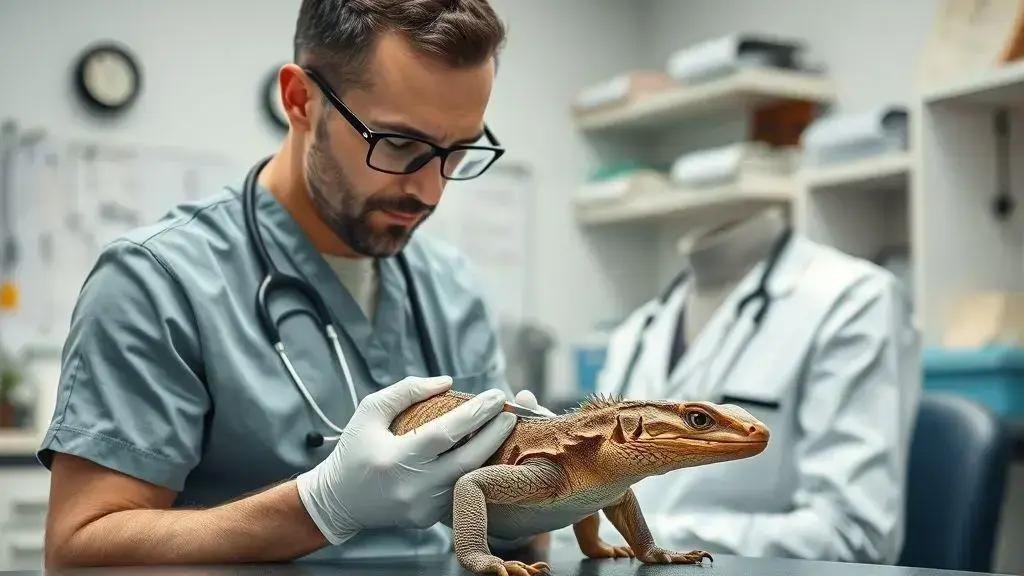 Exames e cuidados veterinários regulares que seu réptil precisa